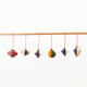 Multicolor Honeycomb Paper Mini Ornaments - Set of 6