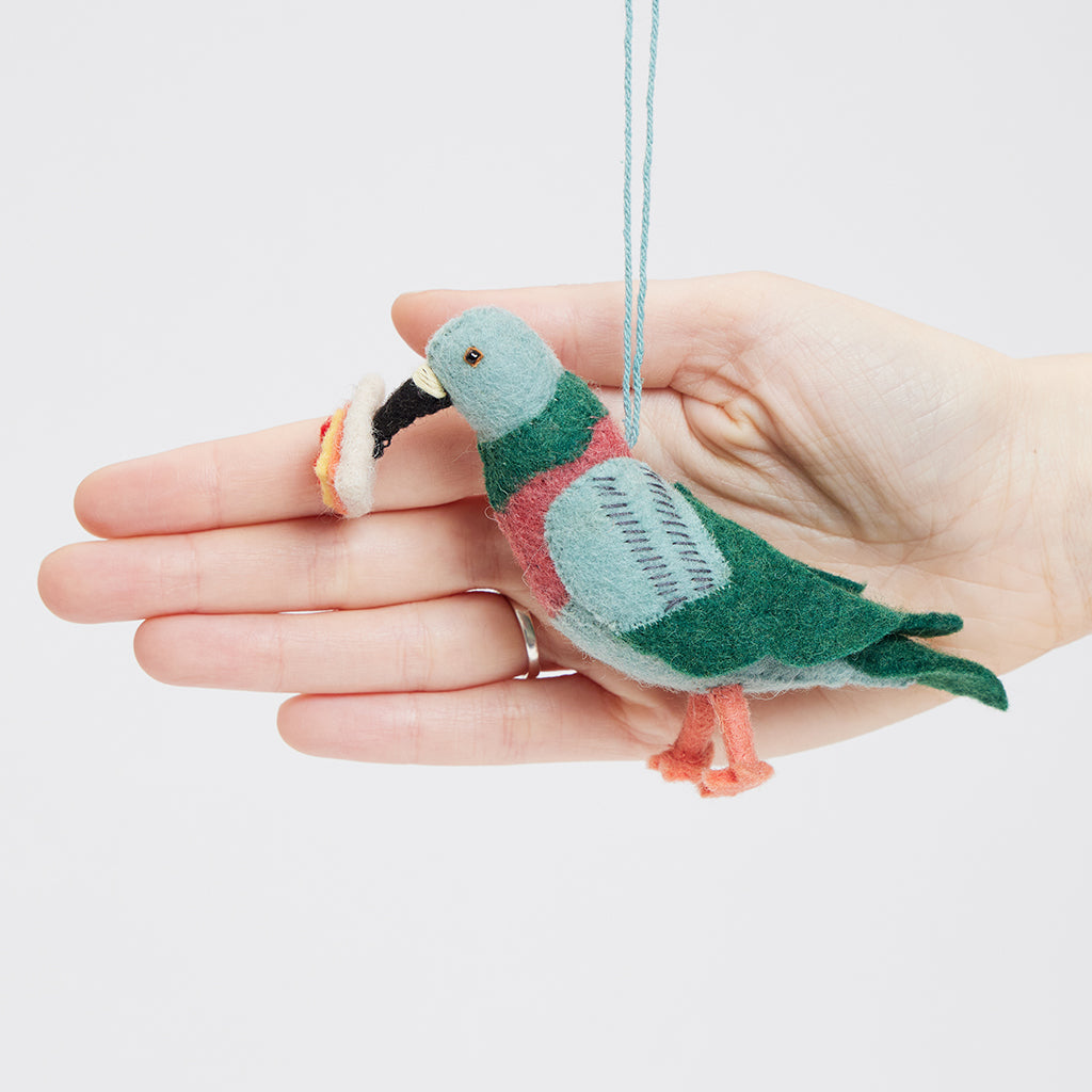 Hungry Urban Pizza Pigeon Ornament
