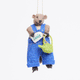 Playful felt woodchuck carrying garden veggies – handcrafted wool ornament with charming details.