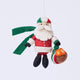Handmade felt Italian Santa ornament from Craftspring, featuring a cute Santa holding a panettone and wearing a helmet in Italian flag colors—heirloom-quality Christmas decor, ethically crafted by artisans using sustainable wool.