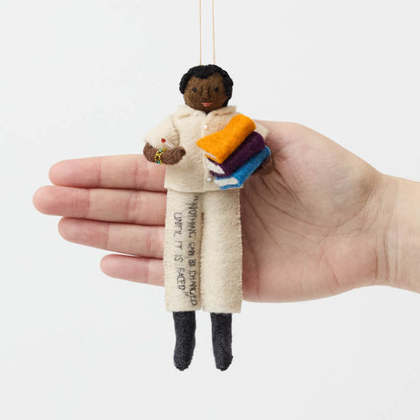 Honor the legacy of James Baldwin with this handcrafted felt ornament, a tribute to one of the most influential voices in American literature and LGBTQ+ history.