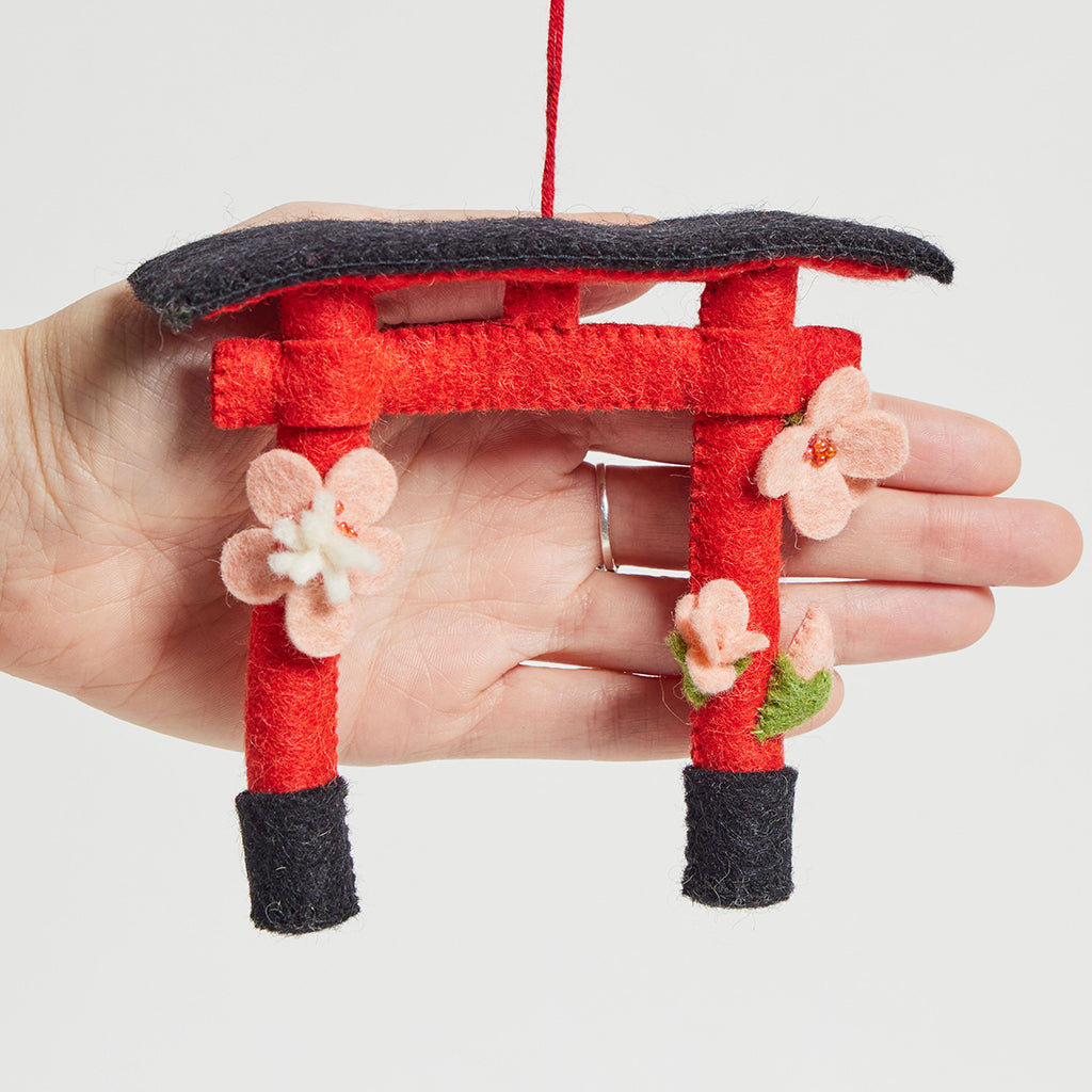 Japanese Gate with Cherry Blossoms Ornament