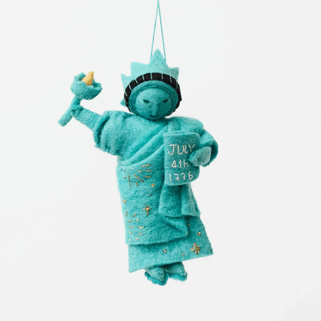 Celebrate American independence with this handcrafted July 4th Lady Liberty Ornament. Inspired by the Statue of Liberty and the founding of the United States, it's perfect for Christmas trees, Fourth of July celebrations, and Americana holiday décor.