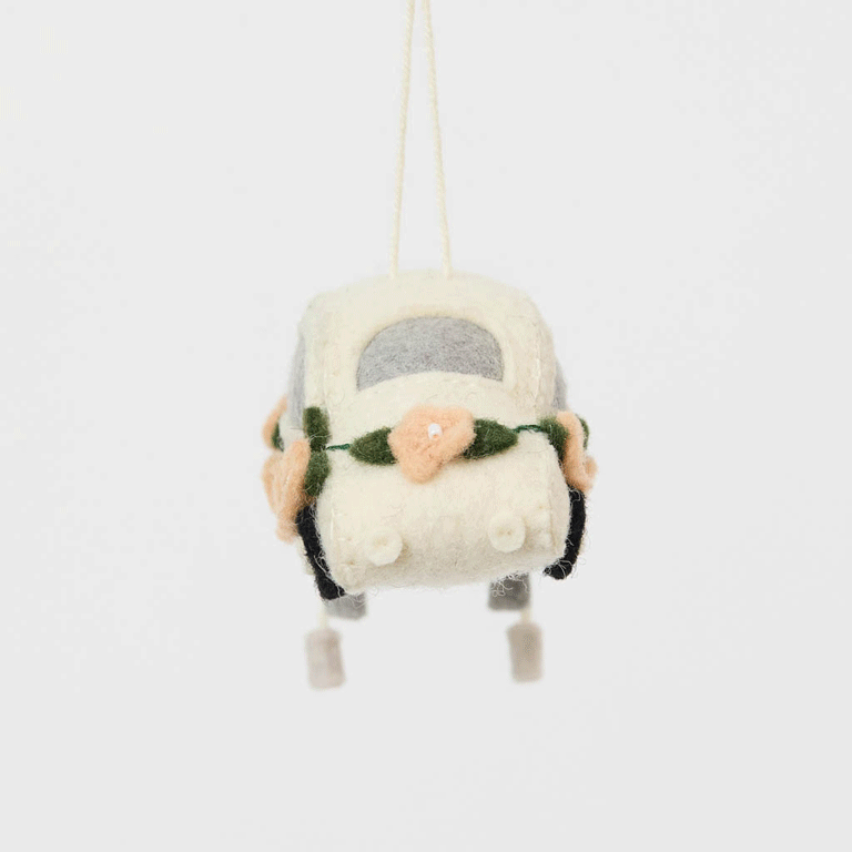 Just Married Wedding Car Ornament