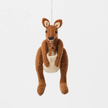 Celebrate the beauty of unconditional love with our Kangaroo with Joey Ornament—a tender tribute to care, protection, and the deep bond between parent and child. Featuring a gentle kangaroo holding its tiny joey close, this heartfelt design captures the warmth and safety of being held near.