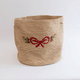 Large Bow Crocheted Raffia Basket