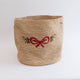 Large Bow Crocheted Raffia Basket