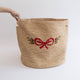 Large Bow Crocheted Raffia Basket