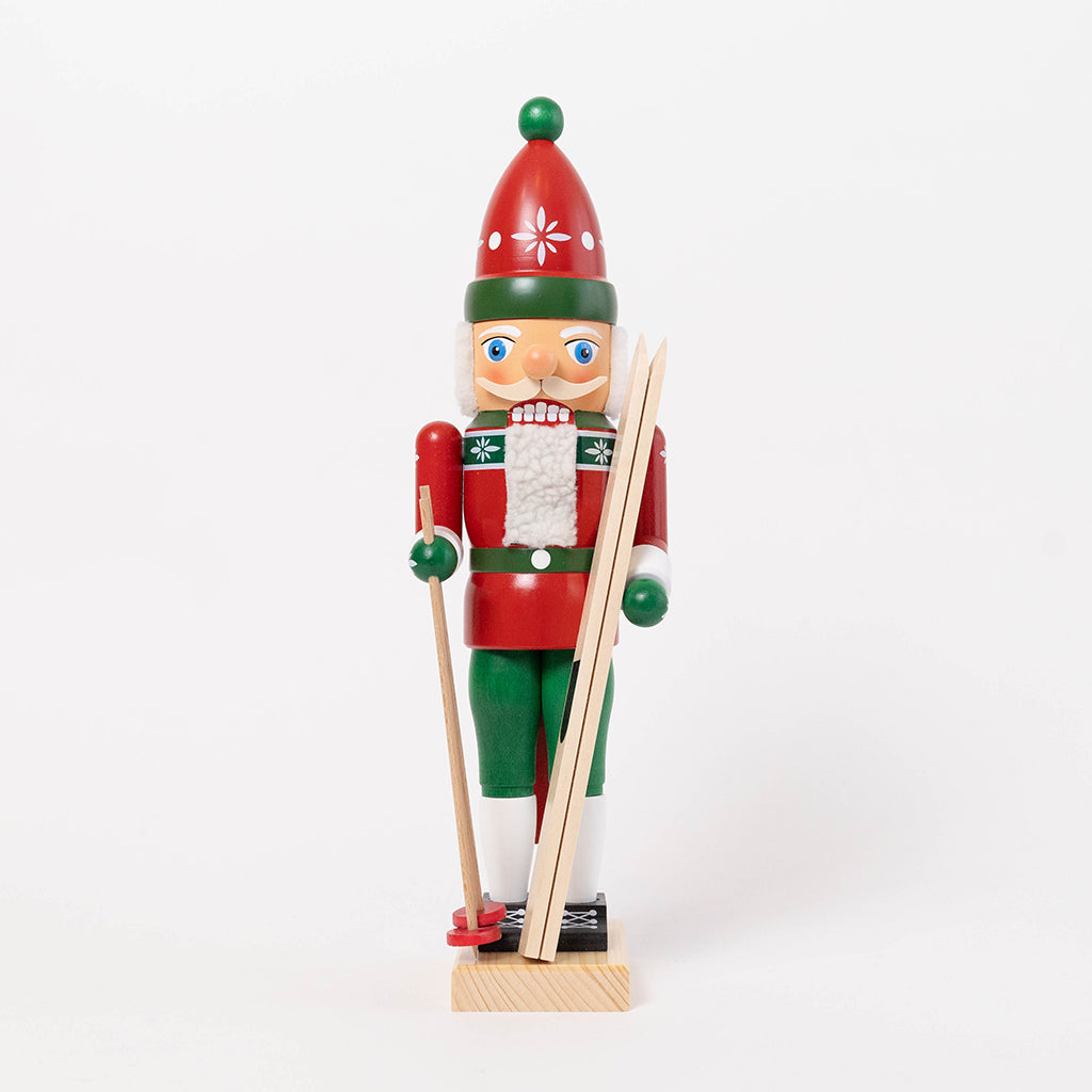 Large German Wooden 14.5" Nutcracker - Skier