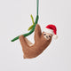 Lazy Santa Sloth Ornament