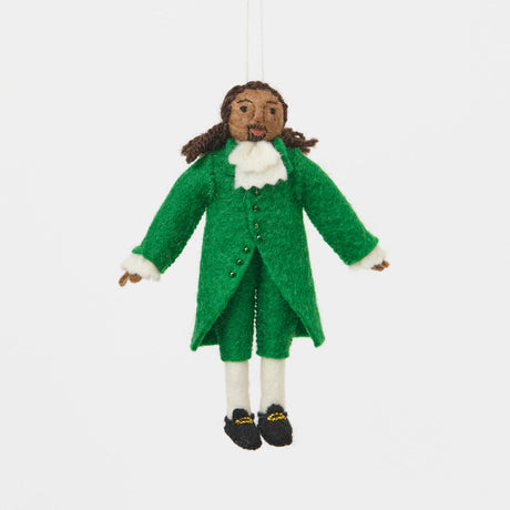 Celebrate the cultural phenomenon that brought Revolutionary history to a new generation with our handcrafted Lin-Manuel Miranda as Hamilton Ornament. Inspired by his iconic portrayal of Alexander Hamilton, this felt ornament captures the energy, creativity, and theatrical spirit of a groundbreaking American story.