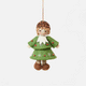Inspired by the gentle wonder of Waldorf traditions, our Little Acorn Kid Ornament captures the whimsical spirit of a woodland fairy tale. Wearing an adorable felted acorn cap and a charming oak-leaf skirt.