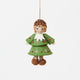Inspired by the gentle wonder of Waldorf traditions, our Little Acorn Kid Ornament captures the whimsical spirit of a woodland fairy tale. Wearing an adorable felted acorn cap and a charming oak-leaf skirt.