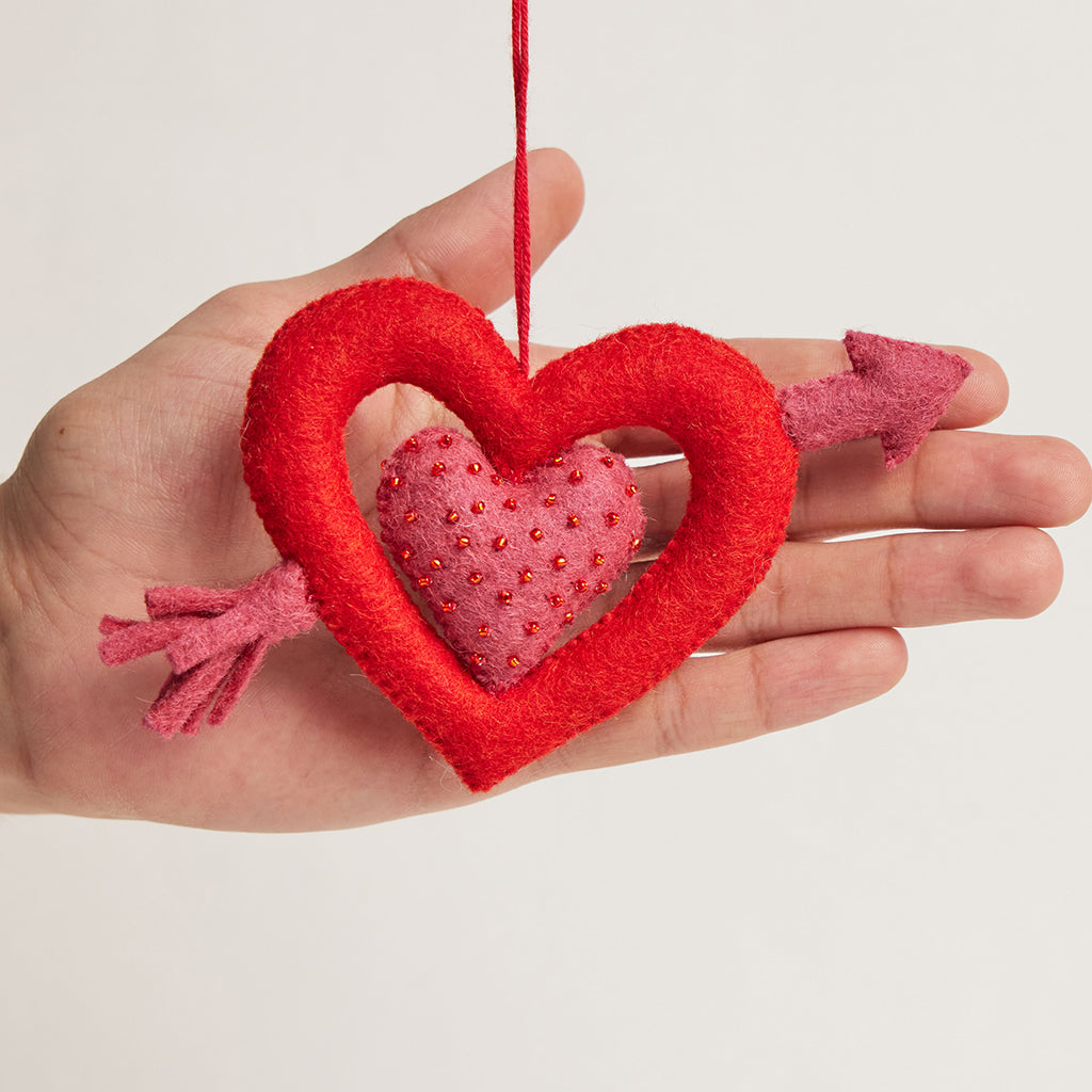Little Cupid's Arrow Heart Ornament