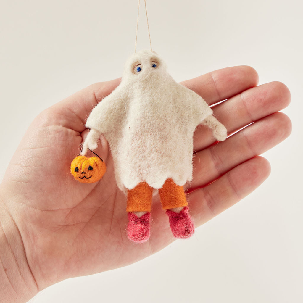 Ghost Trick-or-Treater Ornament