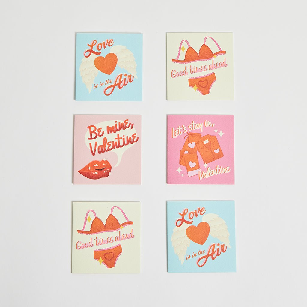 Custom Designed Love Is In The Air Mini Valentine's Cards - Set of