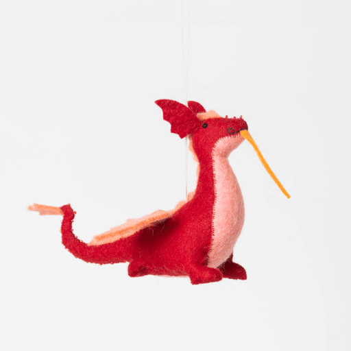 Magenta Fire Dragon Ornament - Thumbnail 4