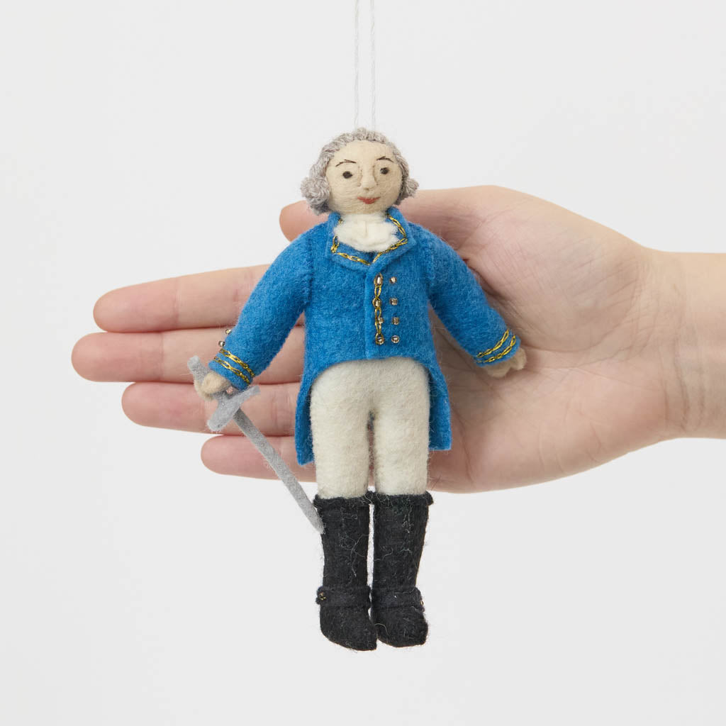 Honor one of the great heroes of the American Revolution with our handcrafted Marquis de Lafayette Ornament from the Craftspring Semiquincentennial Collection. 
