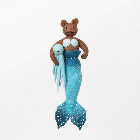 Mercat Mermaid with Octopus Ornament
