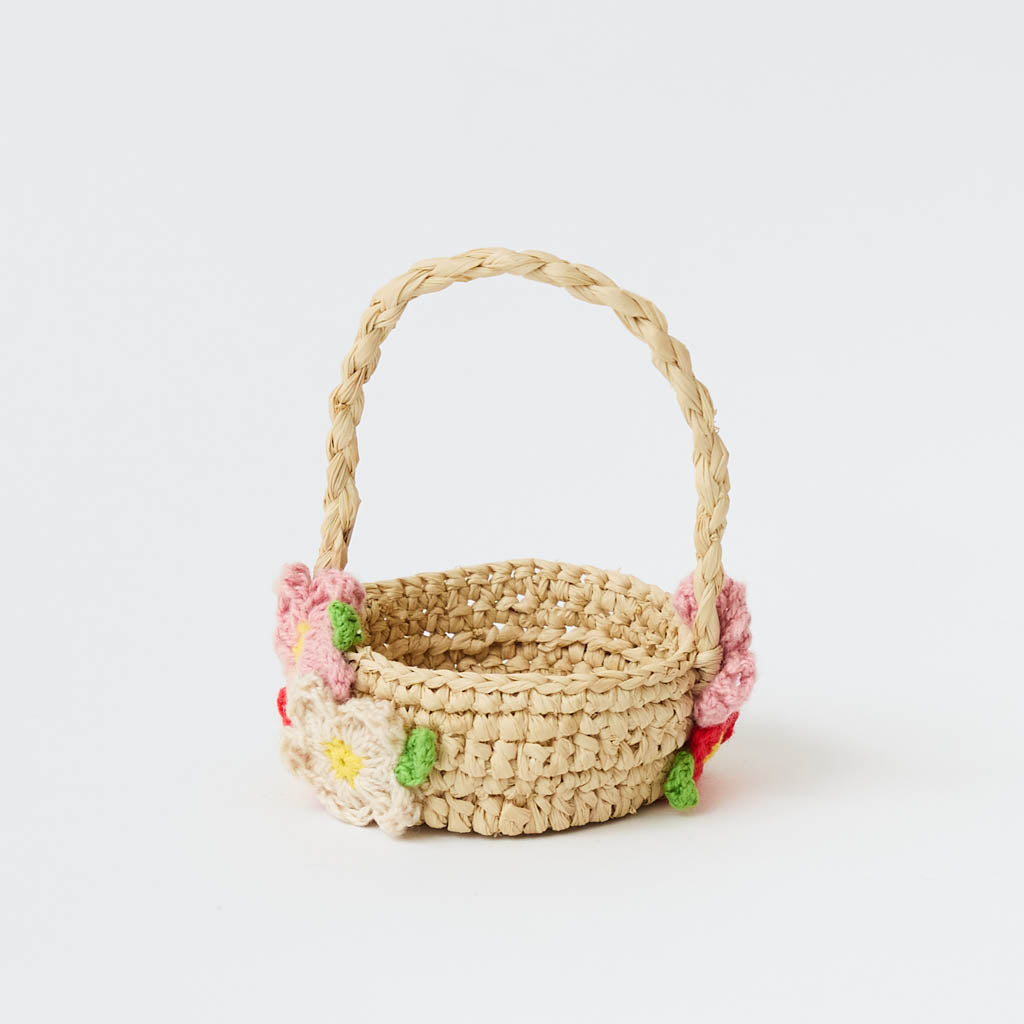 Mini Basket with Multicolored Flowers