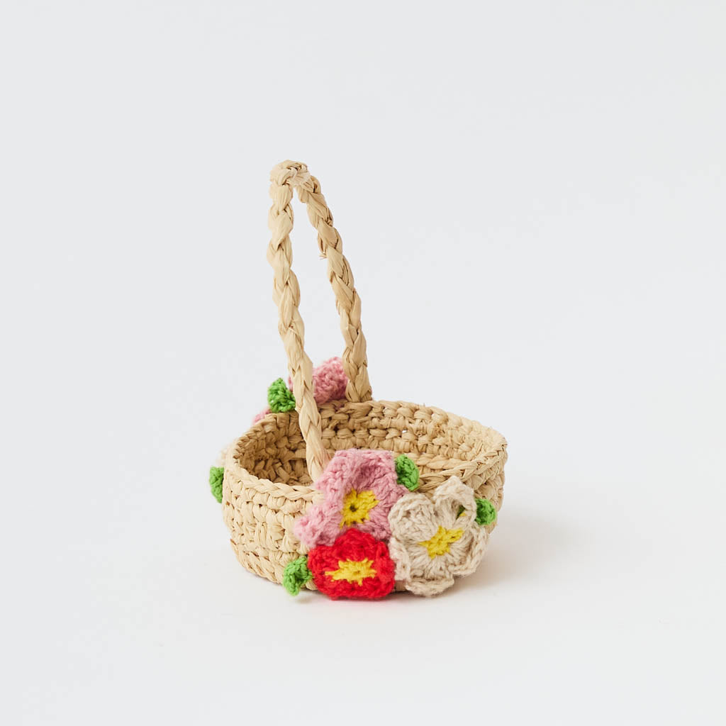 Mini Basket with Multicolored Flowers
