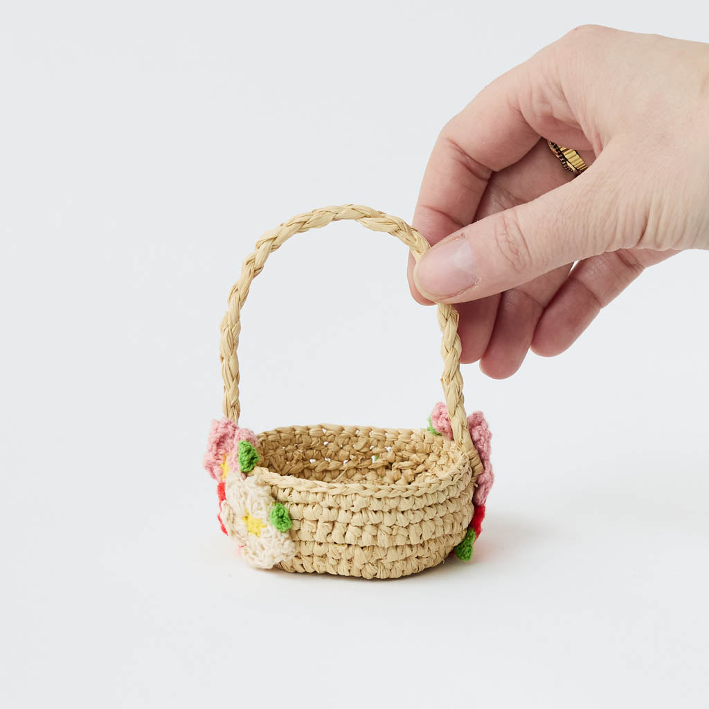 Mini Basket with Multicolored Flowers