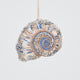Craftspring’s Moon Snail Shell Ornament — made of satin with intricate beaded and embroidered details, heirloom-quality Christmas decor, ethically crafted by artisans.