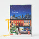 Back of NYC Advent Calendar Countdown to Holiday Magic in iconic style, with our handmade New York City Advent calendar featuring 24 miniature felt ornaments inspired by the landmarks, foods, neighborhoods, and wonderfully quirky icons of NYC.
