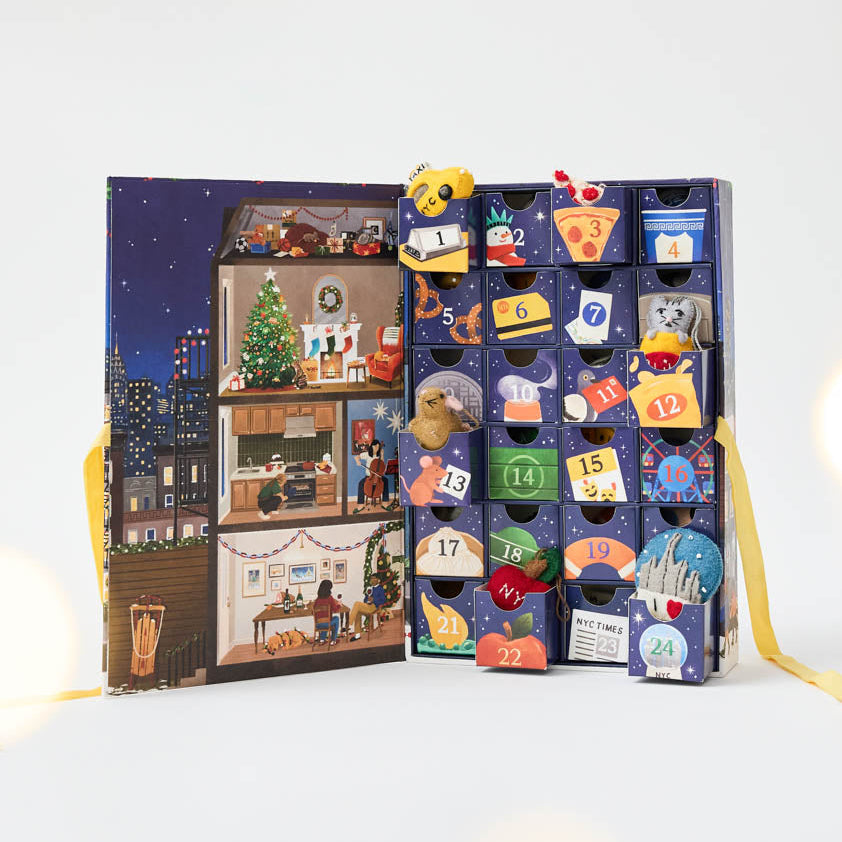 Countdown to Holiday Magic in iconic style, with our handmade New York City Advent calendar featuring 24 miniature felt ornaments inspired by the landmarks, foods, neighborhoods, and wonderfully quirky icons of NYC.