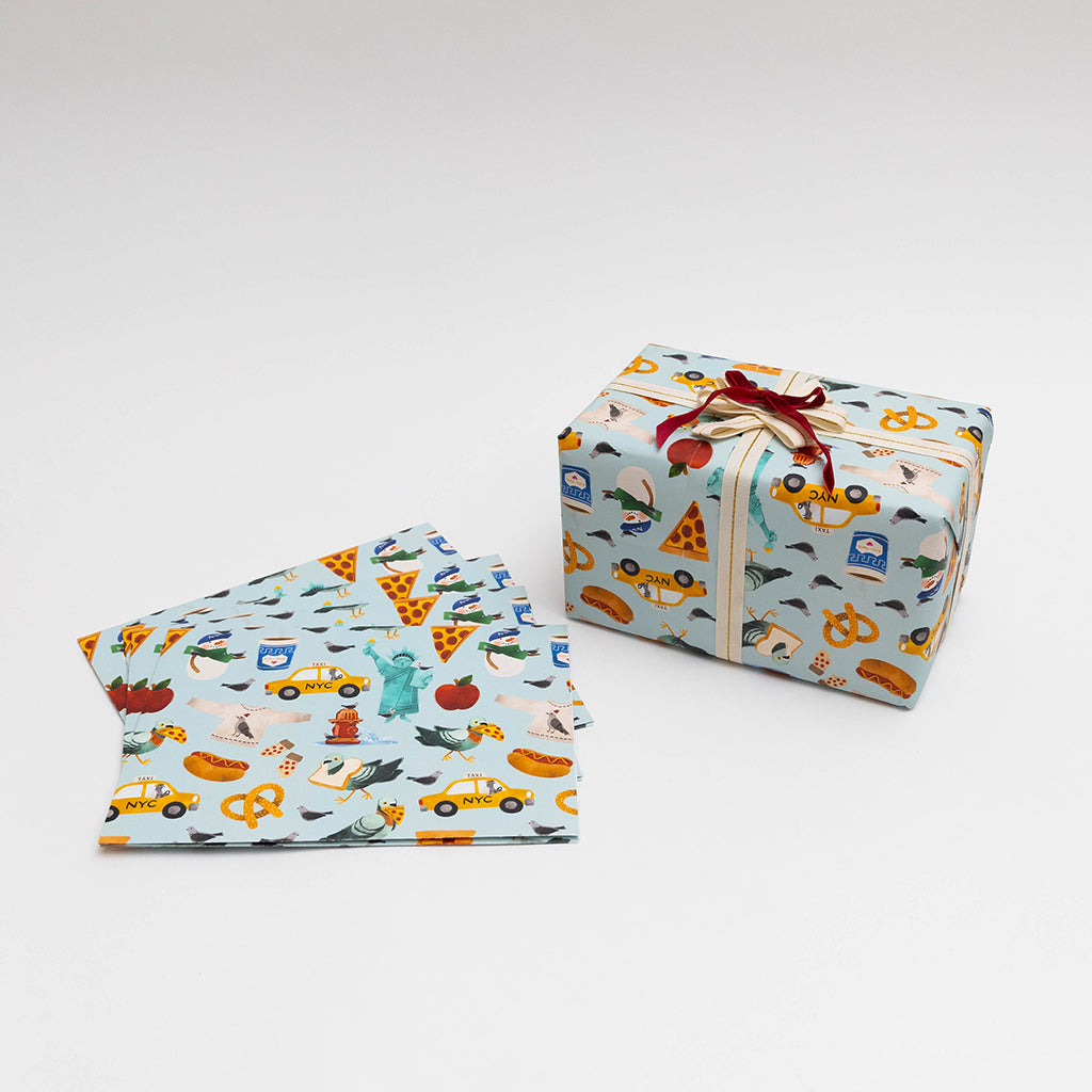 NYC Pigeons Wrapping Paper Sheets Set of 4