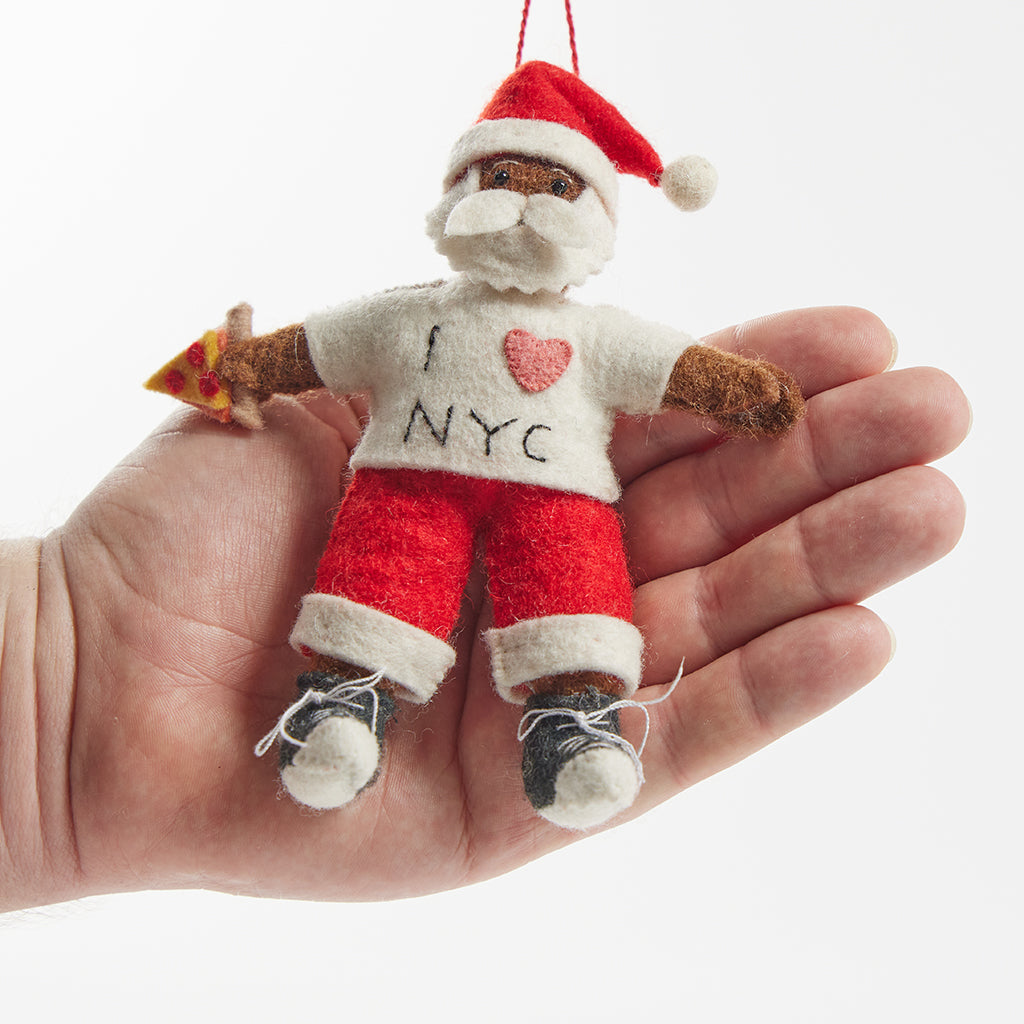 New York Santa Ornament - Deep Brown