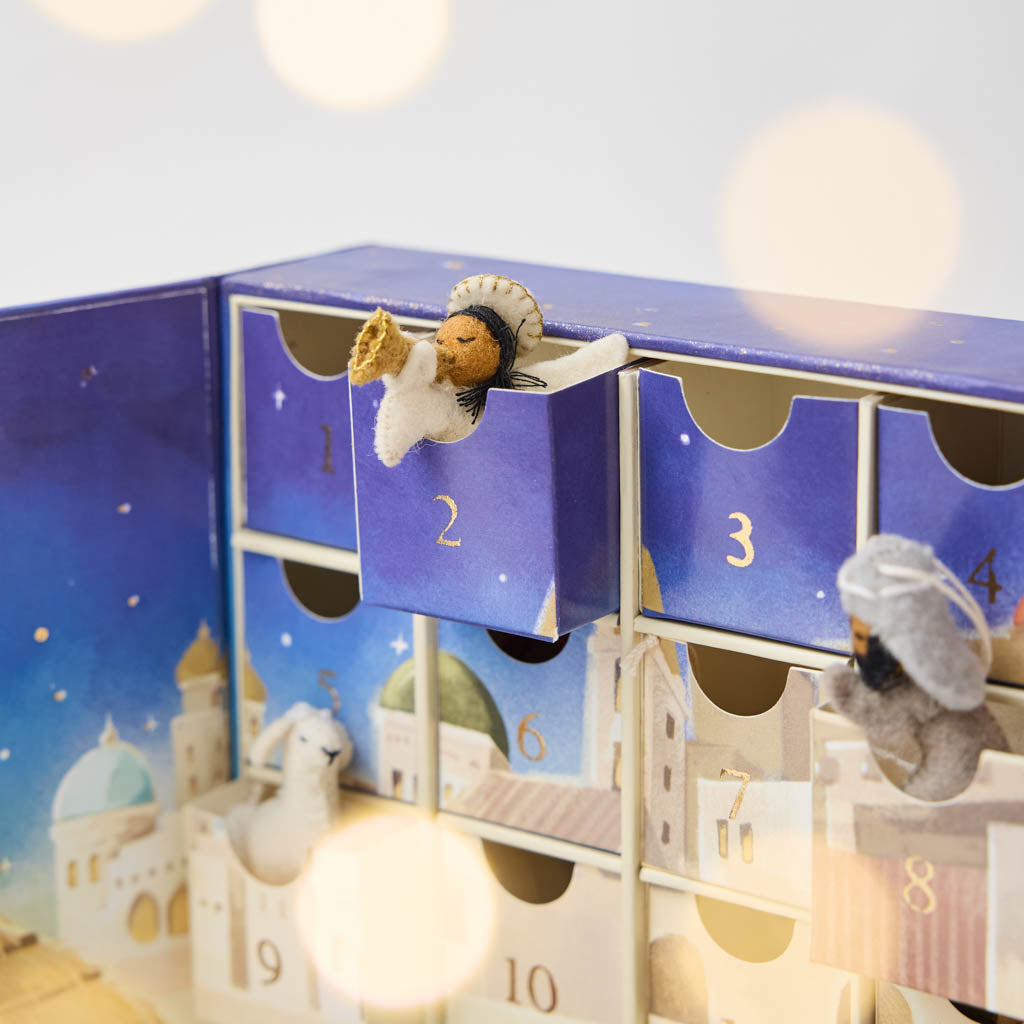 Some of the best holiday magic happens before the big day. Make each December morning special with an advent calendar that’ll be treasured year after year. Our Nativity Minis Advent Calendar is a reusable 24-day Christmas countdown filled with handcrafted mini felt ornaments that bring the Nativity story to life one tiny treasure at a time.