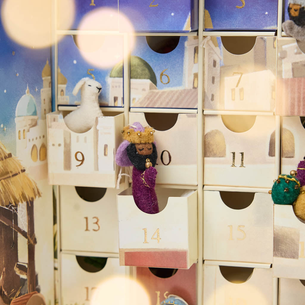 Some of the best holiday magic happens before the big day. Make each December morning special with an advent calendar that’ll be treasured year after year. Our Nativity Minis Advent Calendar is a reusable 24-day Christmas countdown filled with handcrafted mini felt ornaments that bring the Nativity story to life one tiny treasure at a time.