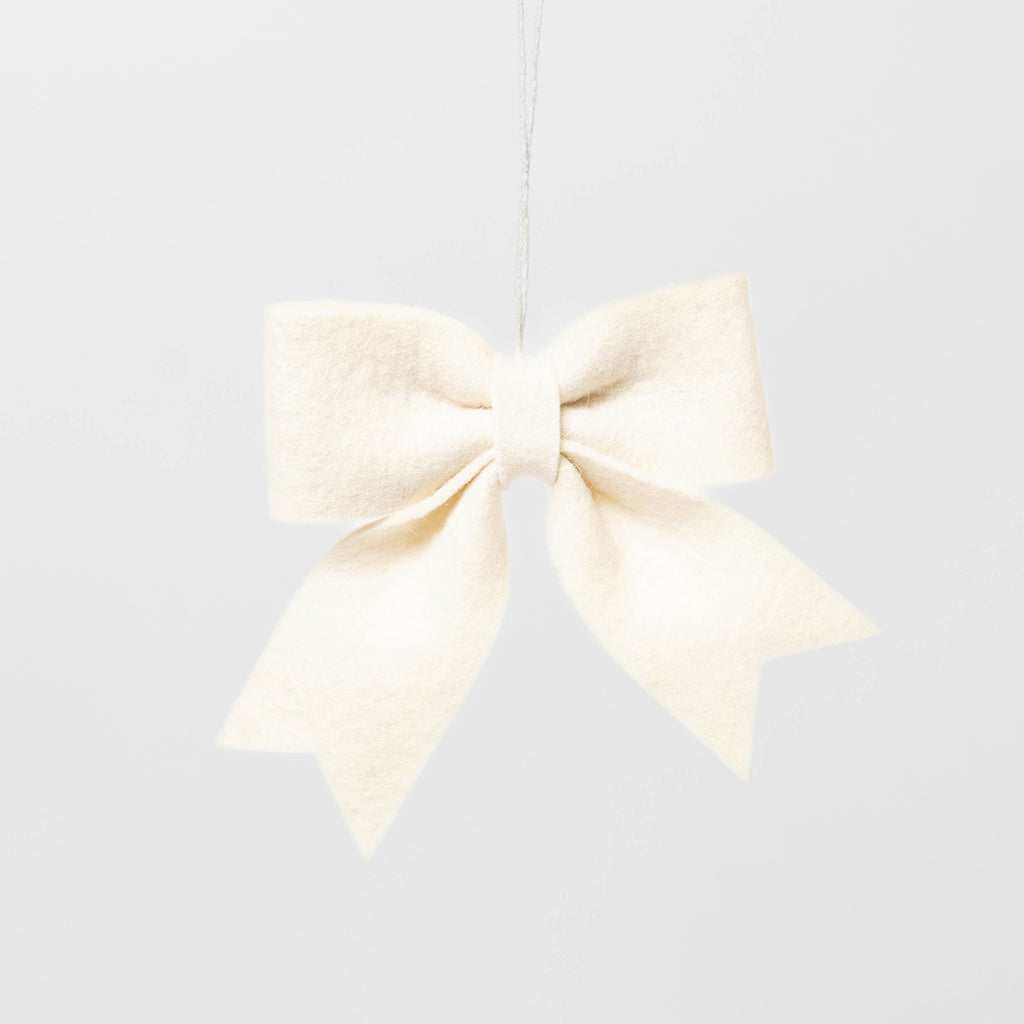 Natural Bow Ornaments Set of 4