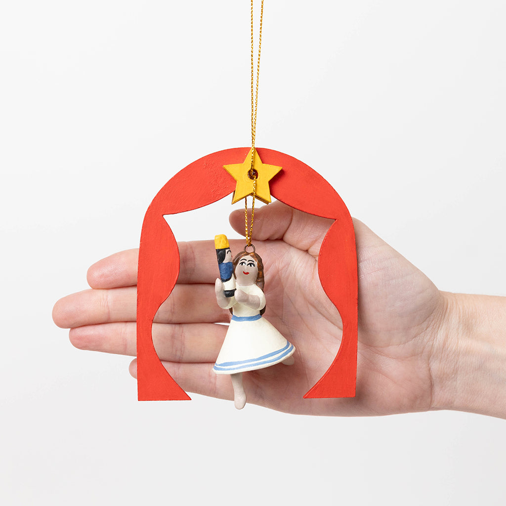 Nutcracker Clara Ballerina Wood Ornament
