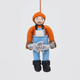 360° view of Craftspring’s Old Man Salmon ornament, showcasing its whimsical fishing bib, embroidered details, and felt salmon—festive, heirloom-quality Christmas decor, handmade by artisans from sustainable wool.