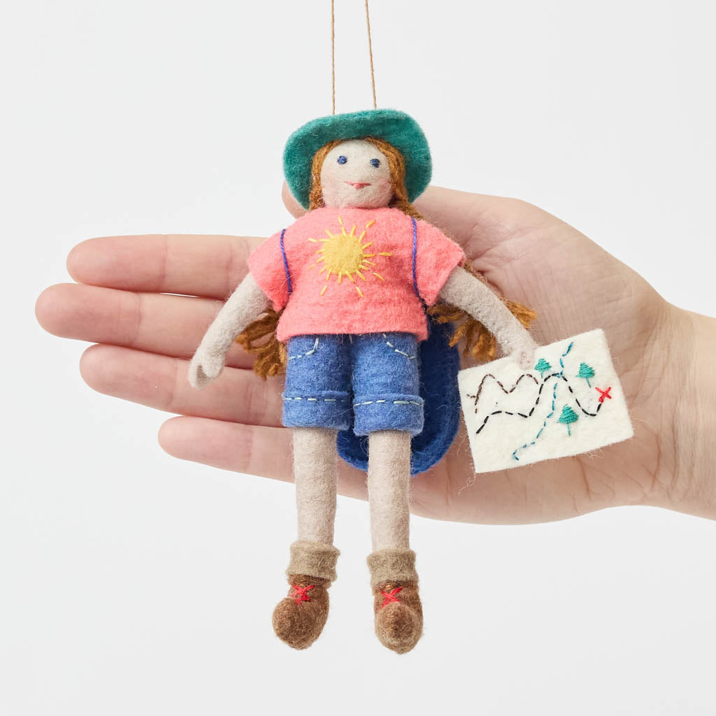 On the Trail Backpacker Ornament - Light