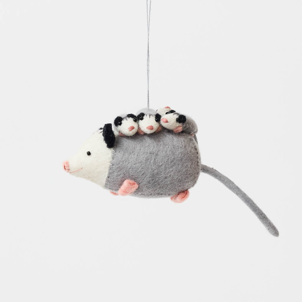 Opossum with Babies Ornament