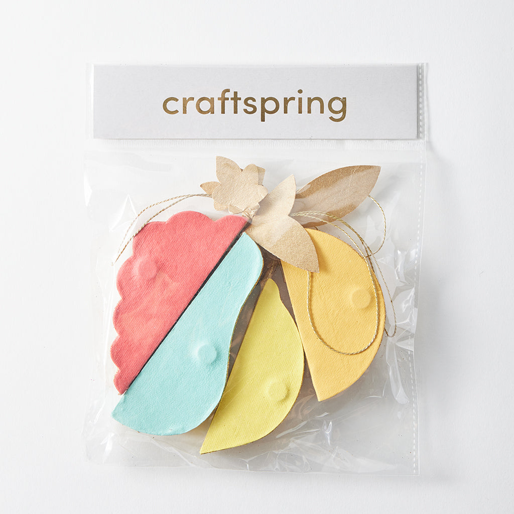 Fruit Honeycomb Paper Ornaments - Set of 4