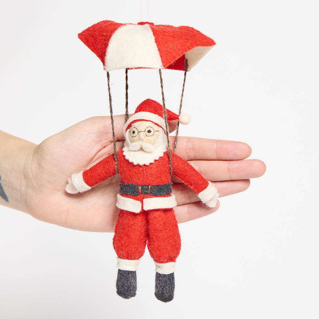 Hand Felted Red Parachute Santa Ornament – Craftspring