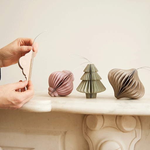 Pastel Honeycomb Paper Ornaments - Set of 4