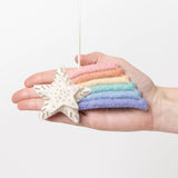 Pastel Rainbow Shooting Star Ornament