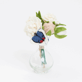 Peonies Flower Bouquet with Butterfly & Vase