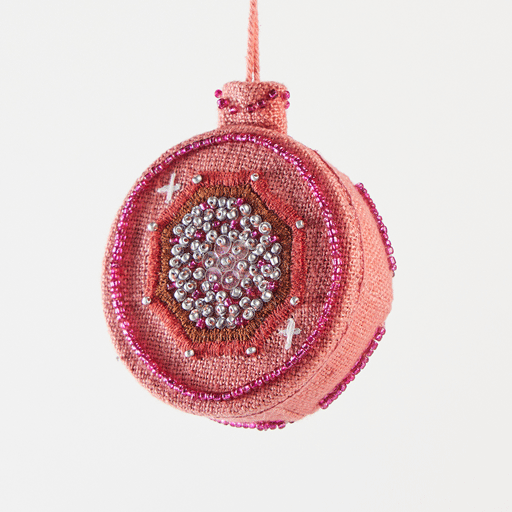Beaded Vintage Bauble Ornament Bubblegum
