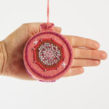 Beaded Vintage Bauble Ornament Bubblegum