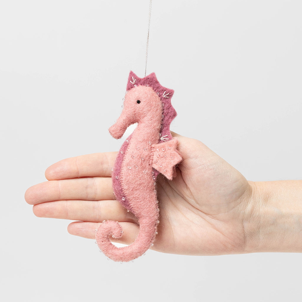 Pink Seahorse Ornament