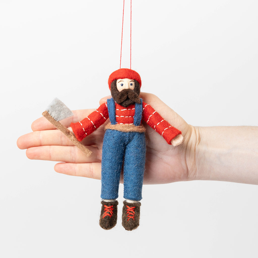 Plaid's Pride Lumberjack Ornament – Handmade Gift for Forest