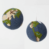 Planet Earth Ornament - Set of 2