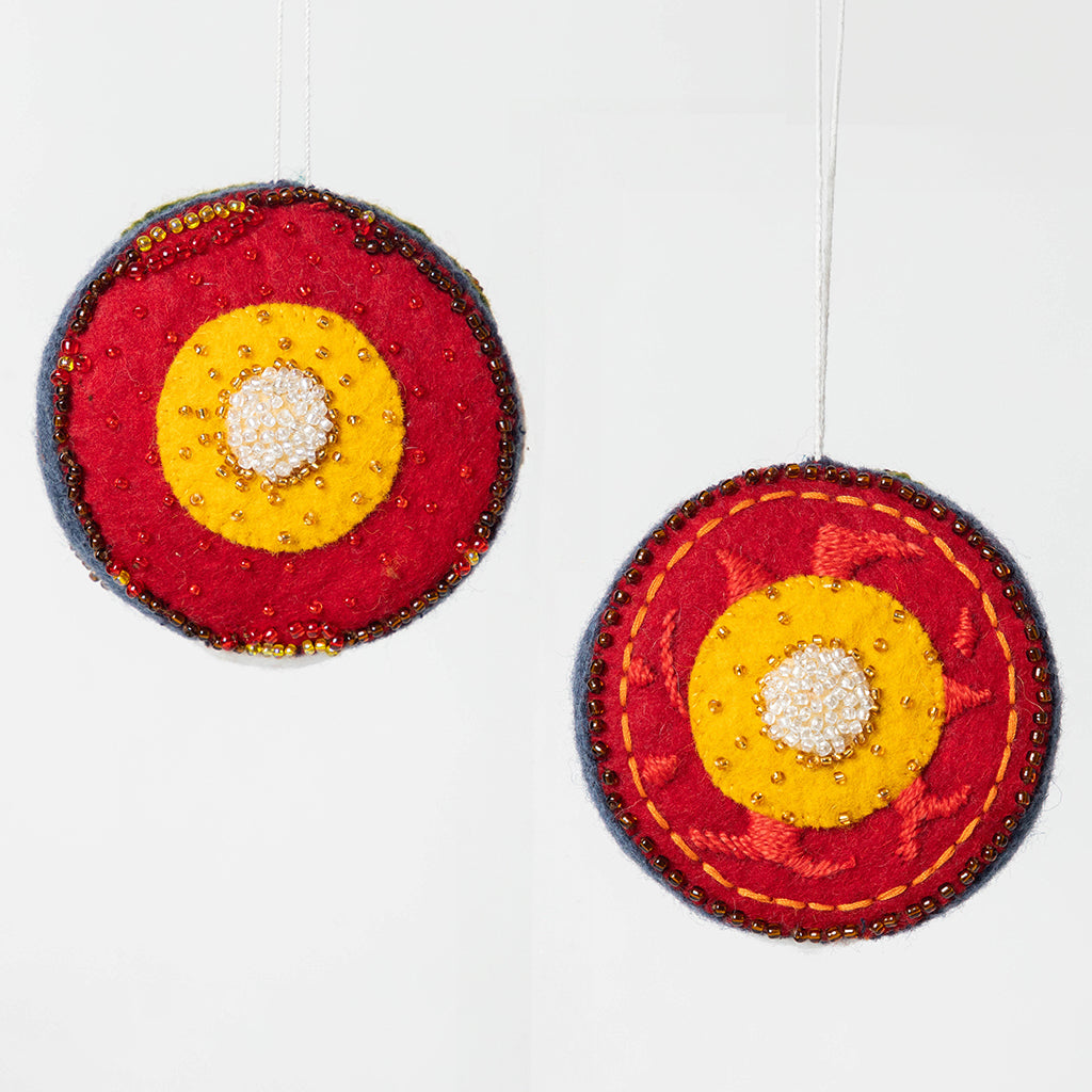Planet Earth Ornament - Set of 2