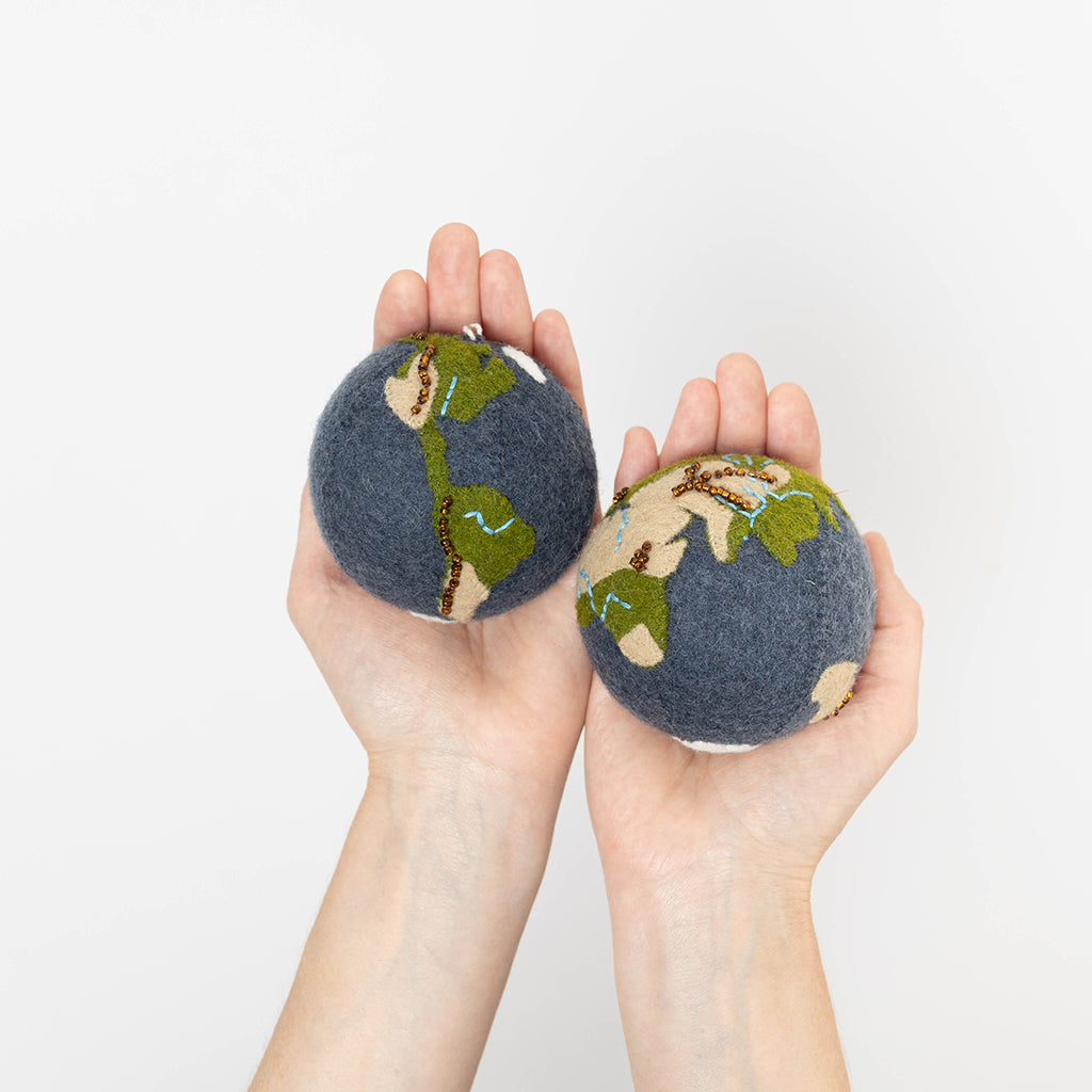 Planet Earth Ornament - Set of 2